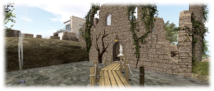 The extended "bath house" ruins, sitting below the house, and reached via revised board walks