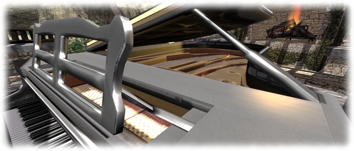 Some of the detailing, such as the top board props and music stand are a little heavy compared to the rest of the piano, probably due to the fact the entire instrument is a single mesh
