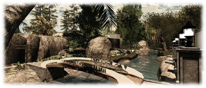 The Holly Kai river now completely surrounds the art hill in the park