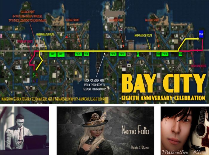 Parade route and performers - click for full size