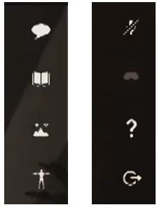 The UI icons in the video clips