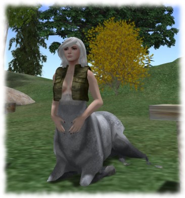 Aki Shichiroji, wearing her Bento centaur settles down for the meeting