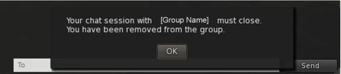 Group chat warning following a ban