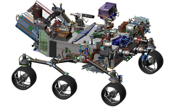 A CAD image of the Mars 2020 rover: visibly similar to MSL's Curiosity rover. Credit: NASA