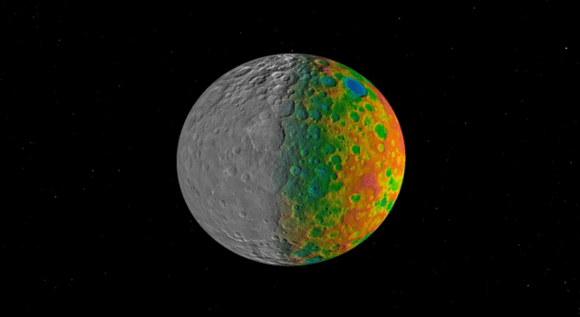 Dawn has shown that Ceres appears to be almost absent any signs of really large impacts in its past - which has surprised scientists (Credit: SwRI) 