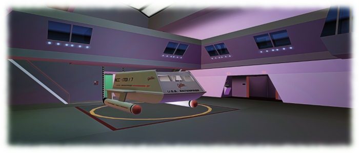 The shuttlecraft bay is awash with detail 