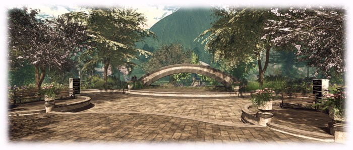 The amphitheatre on Firestorm Social Island - one of several venues on the island