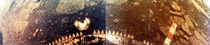 One of the rare approximate colour images of the surface of Venus, this one captured on March 1st, 1982 by Russia's Venera 13, which operating for 127 minutes on the surface of Venus - the longest time for any lander to date