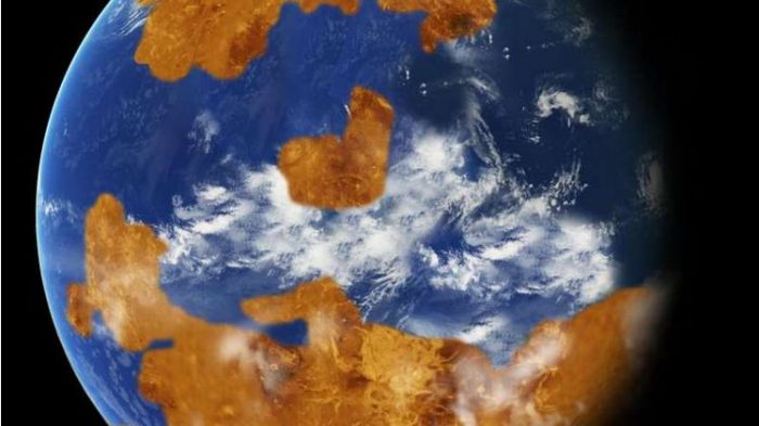 An artist's impression of how Venus might have appeared some 2.5 - 3 billion years ago. Credit: NASA