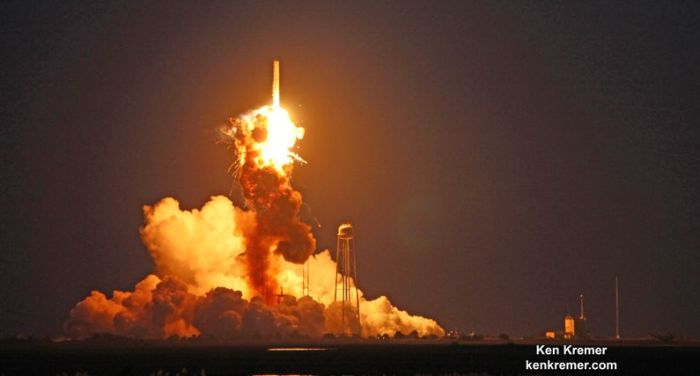 October 28th, 2014 and the moment the Antares rocket exploded, as captured on film by Ken Kremer