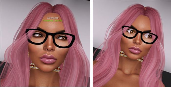 Eye sizing issue: as Bento allows mesh eyes to be affected by the eye size slider, they can suddenly appear to resize when seen on the that viewer (r), compared to how they appear on a non-Bento viewer (l)