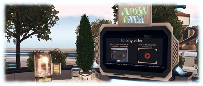 The infohubs include land information kiosks, videos on both obtaining a parcel in Horizons and on how to play the Horizons Experience, together with links to the Horizons wiki page