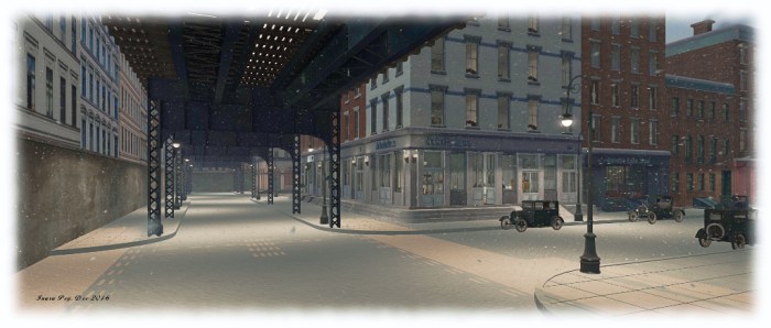 1920s New York Project: under the elevated railway track running over Coenties Slip