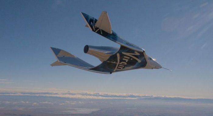 VSS Unity seen from a chase plane during the December 22nd, 2016 glide flight