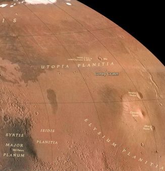Utopia Planitia: home of a massive water ice deposit the size of New Mexico, and sitting just below the surface of Mars