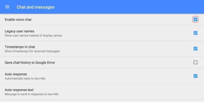 Enable Voice via Menu (top left of the Lumiya screen) > Settings > Chat and Messages > Enable Voice Chat. Tap again to uncheck and disable at any time.