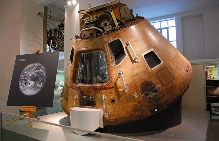 The Apollo 10 Command Module, Charlie Brown, is now on display at the Science Museum, London. Credit: The Science Museum