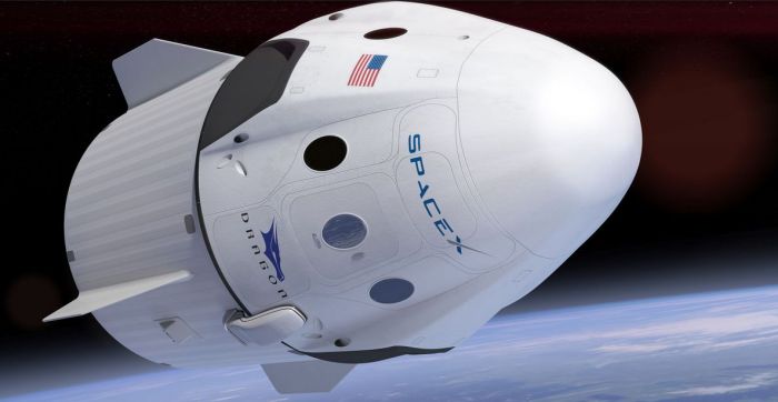 The Dragon 2 crew capsule attached to its service module. Credit: SpaceX