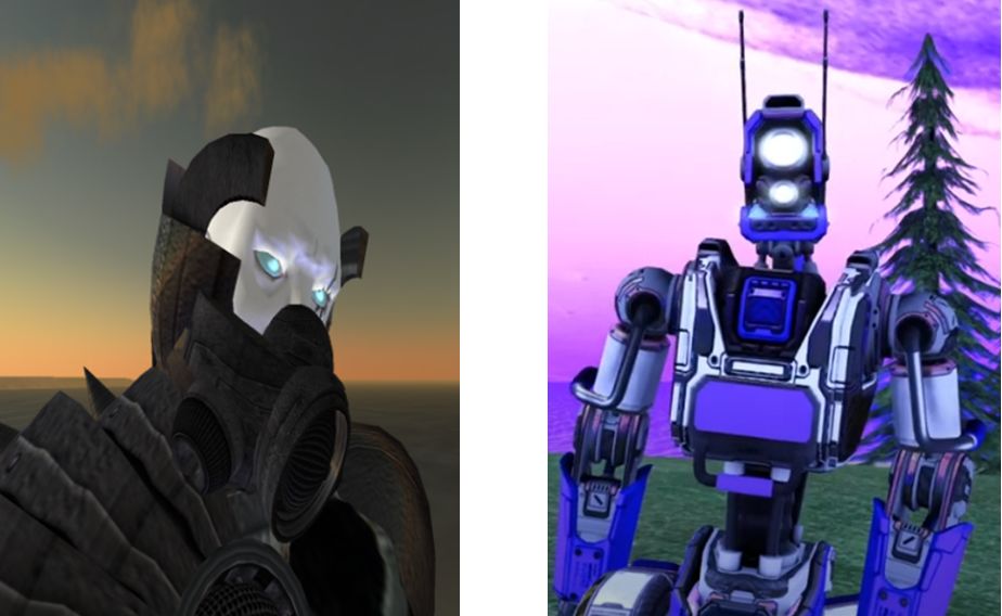 Runitai Linden in both his "Classic" (Primitar-esque) look and his more recent avatar look